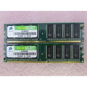 Corsair VS1GB400C3 2GB 2 x 1GB PC3200U DDR 400 Non-ECC Unbuff Desktop Memory Kit - Picture 1 of 3