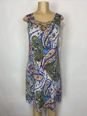 Vestido túnica Spense cachemir multi informal para mujer talla PL elástico cuello en V pulóver Foto 1 de 4