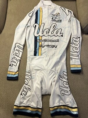 Mens Ucla Bruins White Aero Cycling Skinsuit Speedsuit Team Small - Image 1 of 3