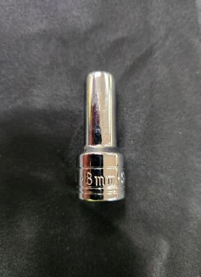 QTY 1 NEW SK TOOLS 8408 CHROME 8MM 3/8 DRIVE 6PT DEEP SOCKET NOS MADE IN USA - Image 1 of 4