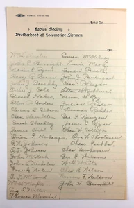 Ladies Society Brotherhood Of Locomotive Firemen Antique Letterhead 1900s - Picture 1 of 2