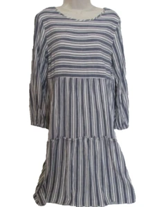 Old Navy Girl's XXL size 16 Blue and White Striped Tiered Dress - Picture 1 of 6