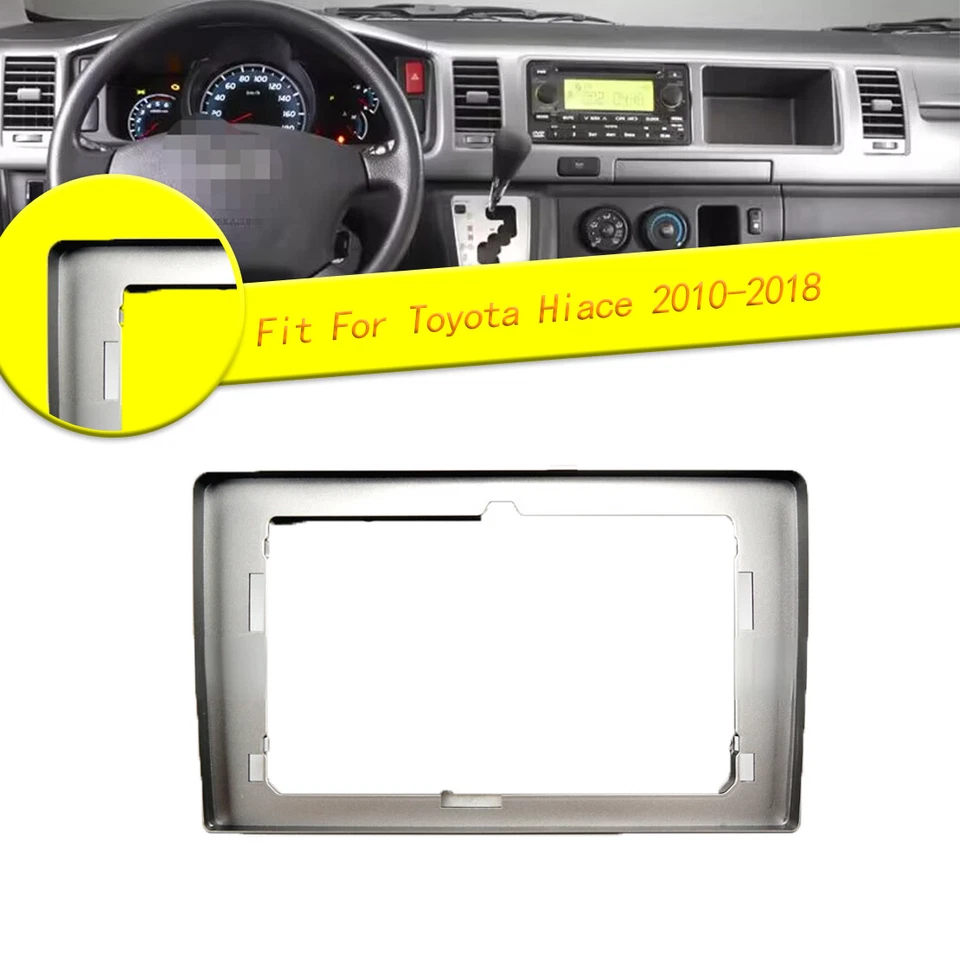 Auto Fascia Stereo Radio Bezel Panel Frame Trim 2 Din For Toyota Hiace 2010-2018 - Image 1 of 1