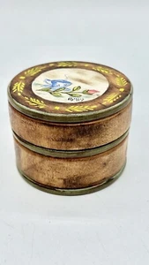 Vintage Wood Trinket Box Small Teacup Coffee Rose Hand Painted - Picture 1 of 7