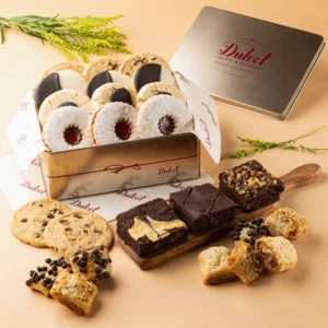 Dulcet Gift Baskets Assortment Tin Gift Box Delicious Gourmet Confection Gift - Picture 1 of 23