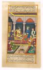 Handmade Indian Miniature Painting Of Mughal Emperor Court Scene 4x6.5 Inches