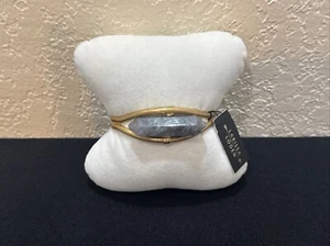 Larissa Loden Bronze bangle bracelet with smoked quartz crystal - Picture 1 of 6