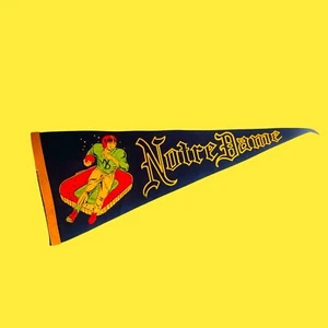 Vintage Rare Antique 1960's Notre Dame Fighting Irish Football Pennant Full Sz - Bild 1 von 2