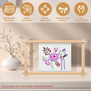 Embroidery Frame Needlepoint Embroidery Tapestry Scroll Frame Wood Cross Leko - Picture 1 of 12