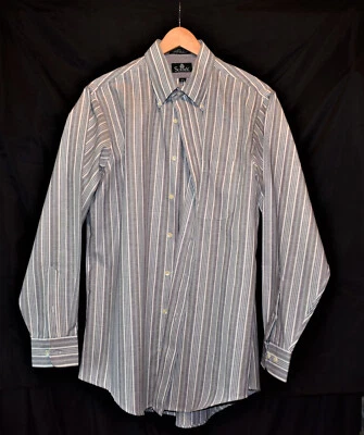 Camisa de vestir para hombre talla 16,5 Surrey cuello abotonado manga larga a rayas Foto 1 de 3