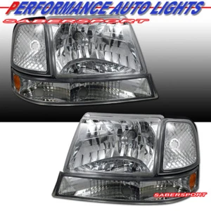 Set of Euro Clear Chrome Headlights w/ Corner Lights for 1998-2000 Ford Ranger - Picture 1 of 2