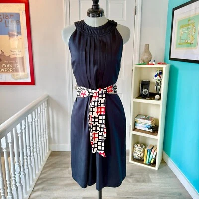 Vestido vaina halter plisado 100 % seda Milly (talla 4) Foto 1 de 4