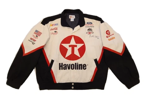 Vintage Nascar Winston Cup Ricky Rudd #28 Signed Texaco Havoline Jacket Sz XXL Cover