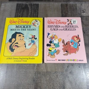 Vtg. 1980s Disney Mickey Meets the Giant Vol 1 & 17 Rhymes Riddles Gags Giggles - Picture 1 of 6