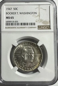1947 BOOKER T WASHINGTON 50c NGC MS 65 - (#1070) - Picture 1 of 4