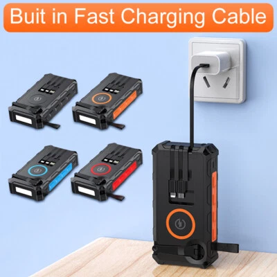 Solar Power Bank Battery Fast Charging Panel for Mobile Phone iPhone 20000mAh - Image 1 of 4