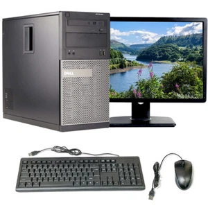 Dell Desktop Computer Windows 10 Pro PC Intel i5 8GB RAM 128GB SSD 22" LCD Wi-Fi - Picture 1 of 6