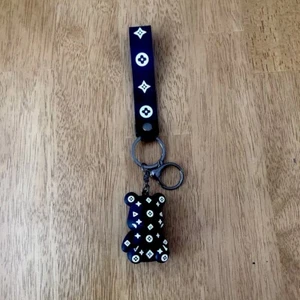 Women Men Girl Boy Cute Keychain Cute Bear Pendant Bag Key Ring Black White - Picture 1 of 7