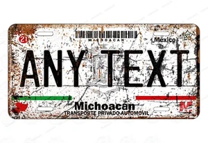 Michoacan Mexico 2012 Personalized License Plate Rusty Tag Auto Car Bike ATV etc - Picture 1 of 13