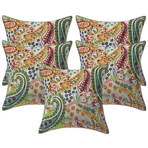 New Home Decor Boho Kantha 16 x 16 in Pillow Cover Case Handwoven Cushion Room - Picture 1 of 5