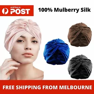 100% Mulberry Silk Night Cap Double-layer Sleeping Cap Hair Styling Care Bonnet - Picture 1 of 9