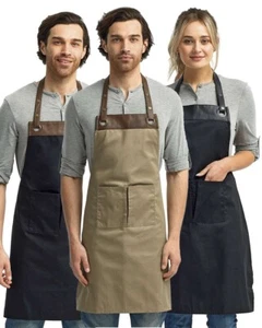 Artisan Collection by Reprime - Espresso Bib Apron with Pockets - RP123 mom, dad - Picture 1 of 7