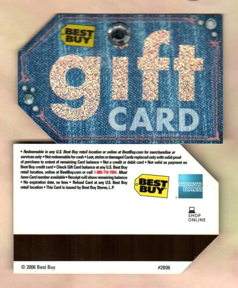 BEST BUY Blue Denim Pocket with Rhinestone ( 2006 ) Holographic Gift Card ( $0 ) - Image 1 of 1