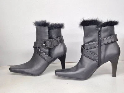 WMNS Apostrophe Flirty Botas de Cuero Negras Talla 6.5M Foto 1 de 4