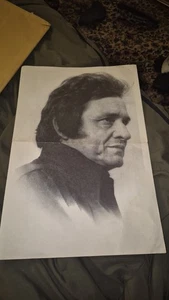 Johnny Cash Schwarz-Weiß Faltposter 1977 House Of Cash 16x24 - Bild 1 von 2