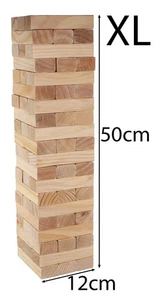 XL Stapelturm 50cm Holz Wackelturm Geschicklichkeitsspiel Stapelspiel Holzturm - Bild 1 von 6