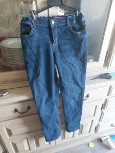 Childrens Place Jeggings Jeans Girls Size 14 Blue Super Skinny Stretch Adj Waist - Picture 1 of 7