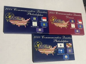 2001 Commemorative Philadelphia &Denver Uncirculated State Quarter Sets + 2000 - Picture 1 of 1