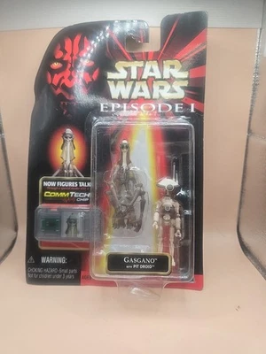 Star Wars Episodio 1 1998 Gasgano con figura Pit Droid y chip CommTech Foto 1 de 2