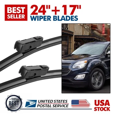For Chevrolet Equinox 2010-2016 Windshield Wiper Blades Set Front 24"&17" New - Image 1 of 4
