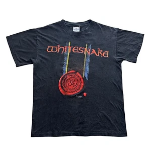 Camicia Vintage Whitesnake US Tour 1990 Doppia Faccia Grafica Taglia Large Rock USA - Foto 1 di 8