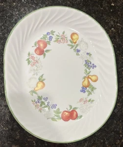 Corelle Chutney Obst Äpfel OVALE PLATTE Servieren Grün Swirl Corning 12 1/4" - Bild 1 von 7