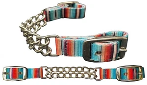 Showman Serape Southwest Print Double Chain Nylon Curb Strap - Picture 1 of 1