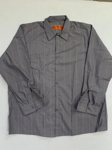 Red Kap Striped Work Shirt 2XL Industrial Uniform Mechanic Technician #B09 - Picture 1 of 5