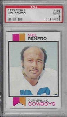 1973 Topps #185 Mel Renfro PSA 9 HOF Football Card Oregon - Image 1 of 2