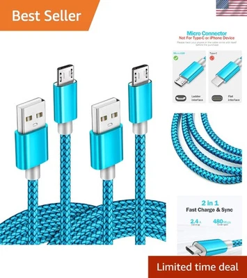 Brand New Micro USB Cable 6ft Blue - Image 1 of 4