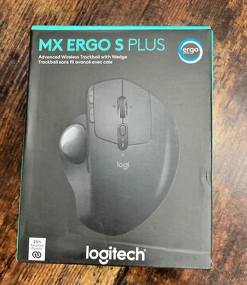 Logitech MX Ergo S Plus Advanced Wireless Ergonomic Trackball Mouse Black (MR) - Image 1 of 2