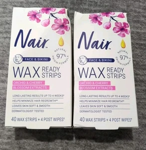 Nair Hair Removal Face And Bikini Wax Ready Strips - 40/BX 2Boxes - Picture 1 of 7