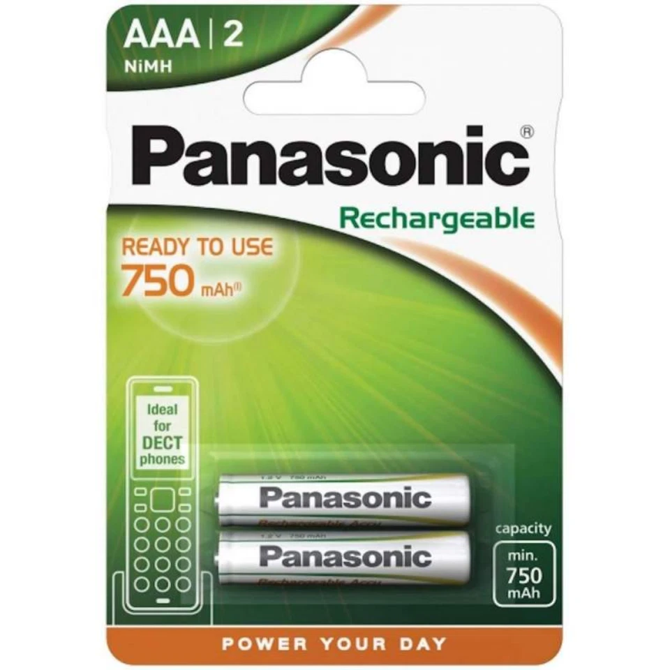 Panasonic HHR-4MVE AAA 750mAh NiMH Akku 2er Pack