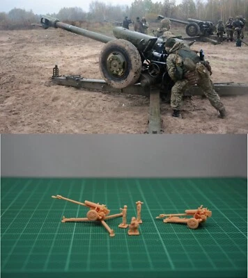 Pistola rusa D30 122 mm 1/144/con opción de remolque y kit de resina de artillero (detalle fino) Foto 1 de 4