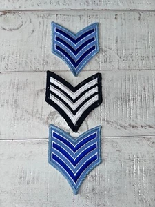 Vintage Lot of 3 United States Army Sergeant rank chevon strip patches - Picture 1 of 7