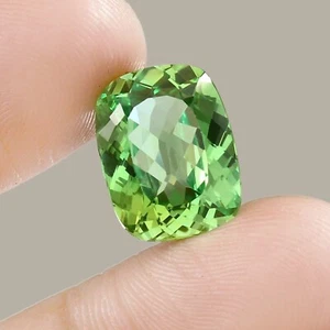 Cushion Cut Peridot AAA Natural 9.62 Ct Grade Green Certifed Loose Gemstone - Picture 1 of 4