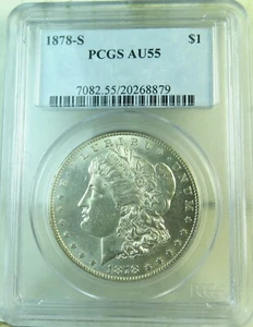 1878 S Morgan dollar PCGS AU55 *VAM 34a denticle impressions RARE!* CLC - Picture 1 of 4