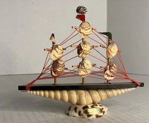 Seashell Sailing Ship Vintage - Picture 1 of 6
