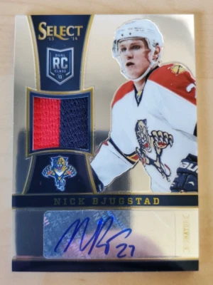 2013-14 Select Rookies Nick Bjugstad Prime Rookie Patch Auto 16/50 #284 Panthers - Image 1 of 3