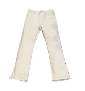 Pantalones de mezclilla Michael Kors para mujer 8 blancos apagados dobladillo dividido tiro alto corte bota - Imagen 1 de 7